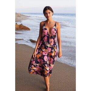 Anthropologie Claire Colin Wildlife Print Midi Dress